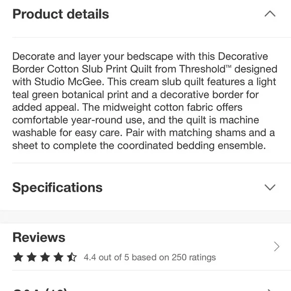 Studio McGee Decorated Border Cotton Slub Print Quilt , Light Teal Green - Picture 15 of 16